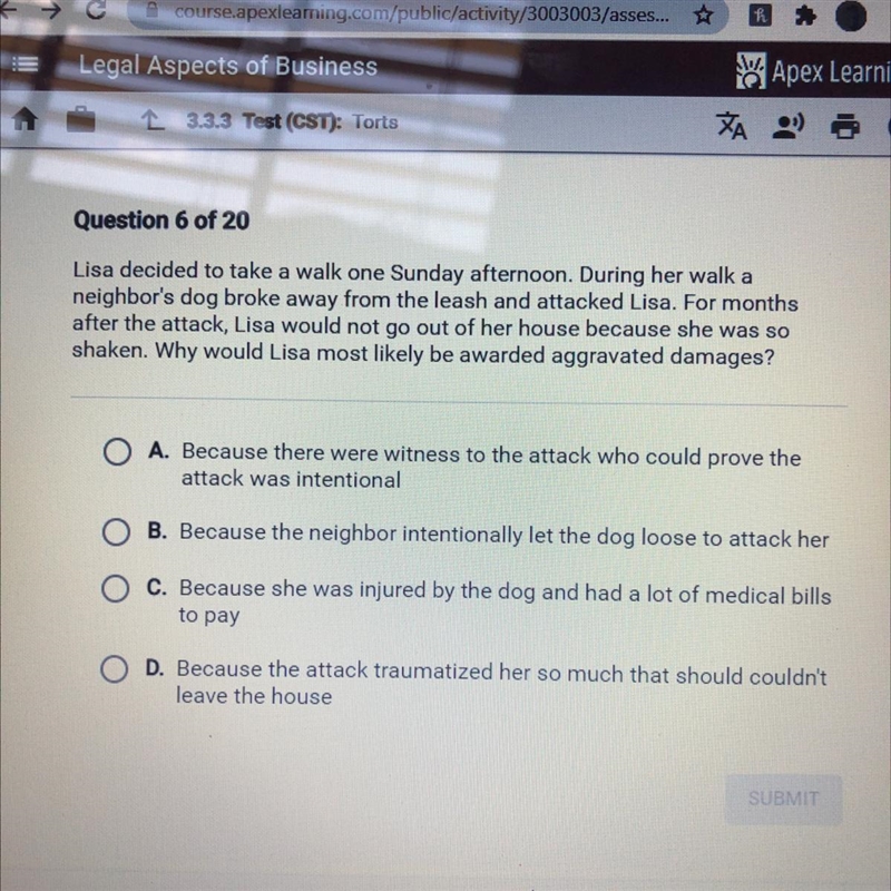 PLEASE HELP Question 6 of 20 Lisa decided to take a walk one Sunday afternoon. During-example-1