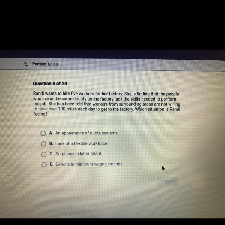 Randi wants to hire five workers for her factory. She is finding that the people who-example-1