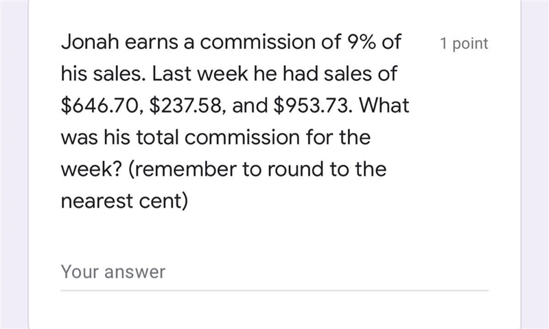 Jonah earns a commission of 9% of his sales.-example-1