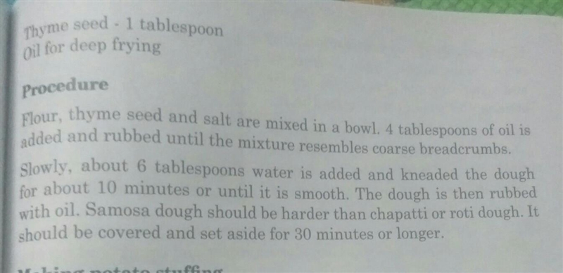 . Make a list of the ingredients for Samosa ​-example-3