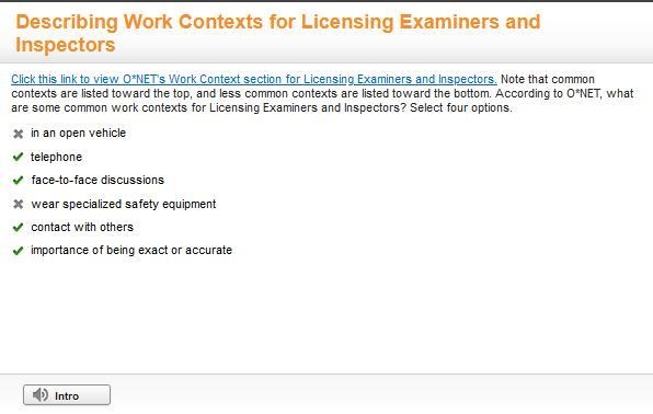 Click this link to view O*NET’s Work Context section for Licensing Examiners and Inspectors-example-1