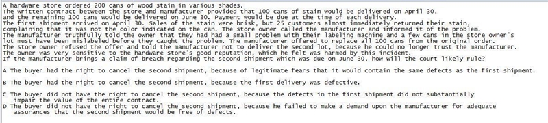 A hardware store ordered 200 cans of wood stain in various shades. The written contract-example-1