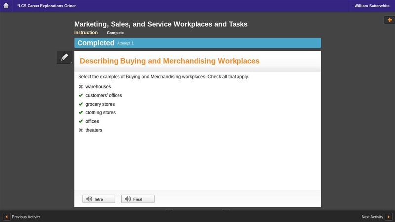 Select the examples of Buying and Merchandising workplaces. Check all that apply. warehouses-example-1