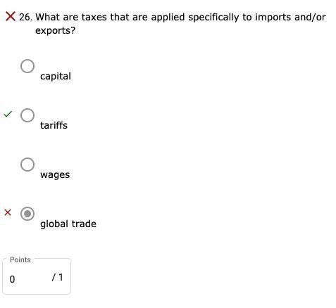 What are taxes that are applied specifically to imports and/or exports? A. capital-example-1