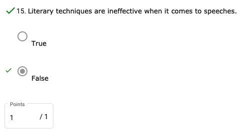 Literary techniques are ineffective when it comes to speeches. - True ✅False-example-1