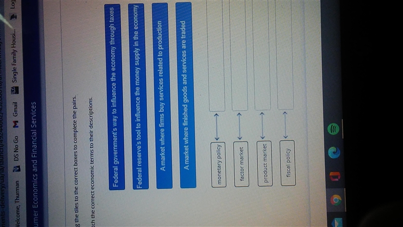 Match the correct economic terms to their description-example-1