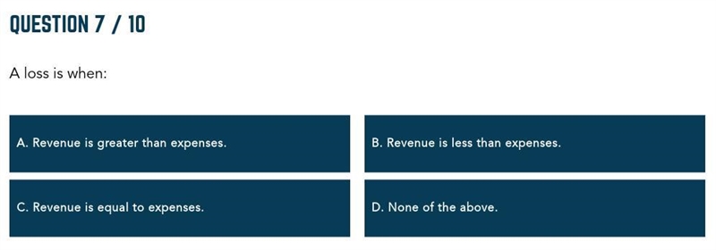 A loss is when: (choose a, b, c, or d)-example-1