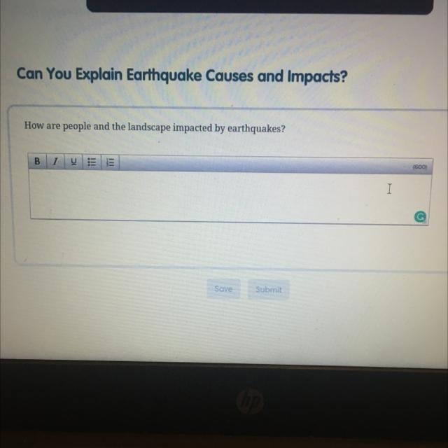 How are people and the landscape impacted by earthquake?-example-1