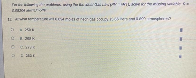 100 Points PLZ HELP! Using the ideal Gas Law (PV=nRT), solve for the missing variable-example-1