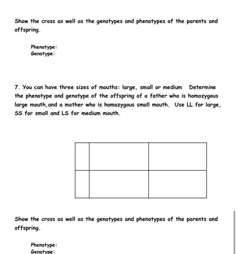 Help (also tell me what the phenotype and genotypes are)-example-1