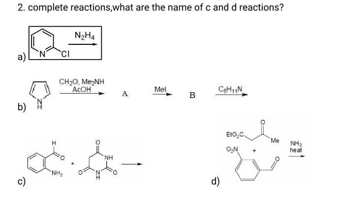 Hetrocyclic reactions​-example-1