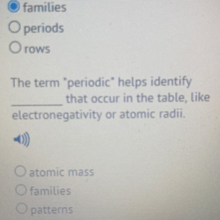 The term “periodic” helps identify _______ that occur in the table, like electronegativity-example-1