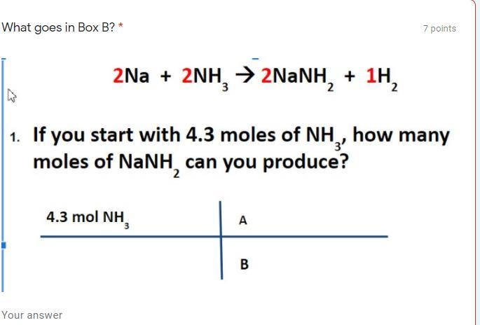 If you start with 4.3 moles of NH3, how many moles of NANH2 can be produced-example-1