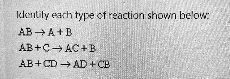 ( picture ) identify each type of reaction shown below-example-1