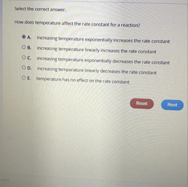 How does temperature affect the rate constant for a reaction?-example-1