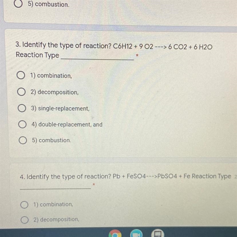 Identify the type of reaction? C6H12 + 9 O2 —> 6 CO2 + 6 H2O-example-1