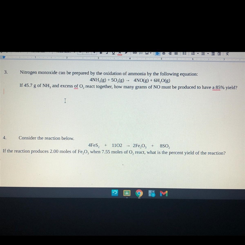 Consider the reaction below. 4Fes2 + 11O2 —> 2Fe2O3 + 8SO2 If the reaction produces-example-1