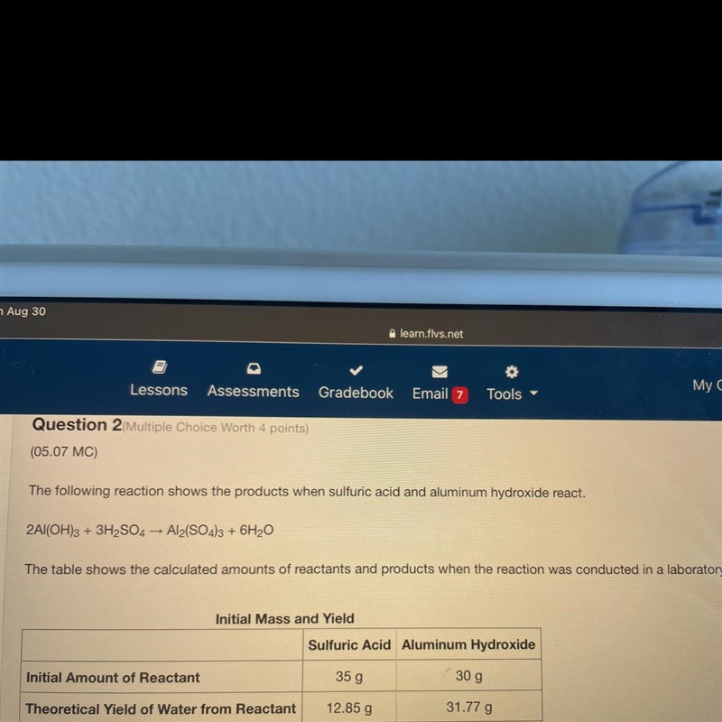 50 POINTS!!!! What is the approximate amount of the leftover reactant? O 8.2 g of-example-1