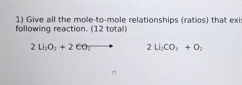 1) Give all the mole-to-mole relationships (ratios) that exist in fraction form for-example-1