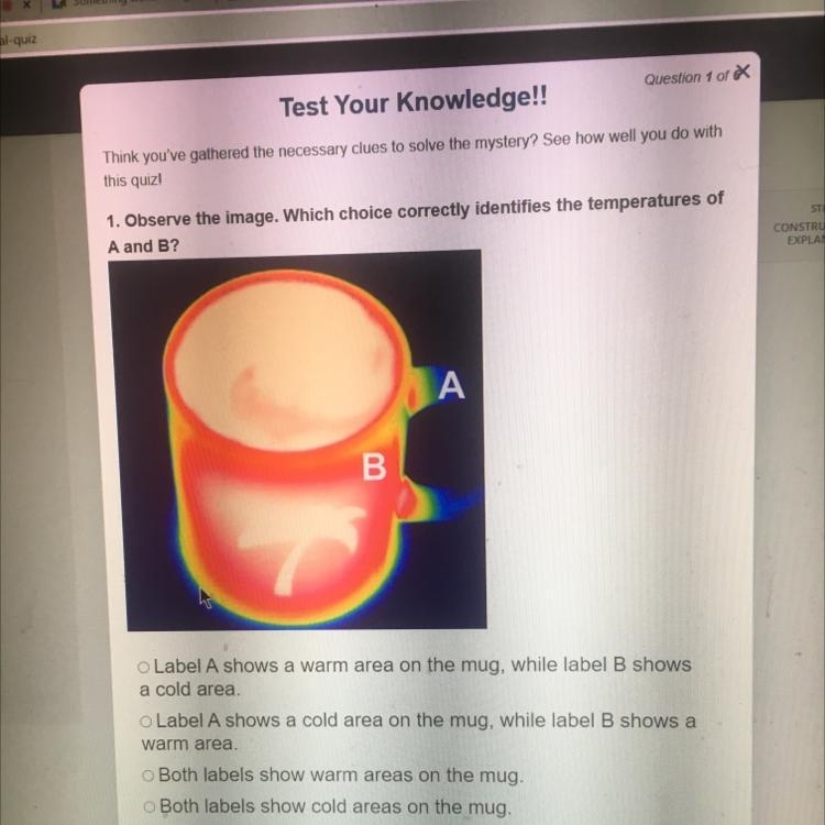 Is a cold and b is warm? Please help-example-1