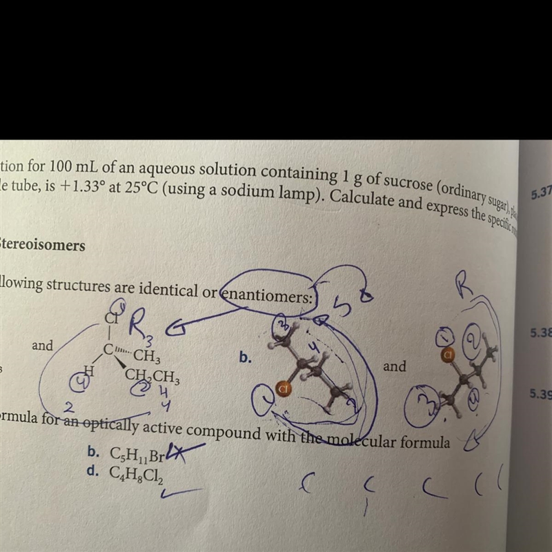 In that question how( b) are enantiomers? I want the steps pleas ?-example-1