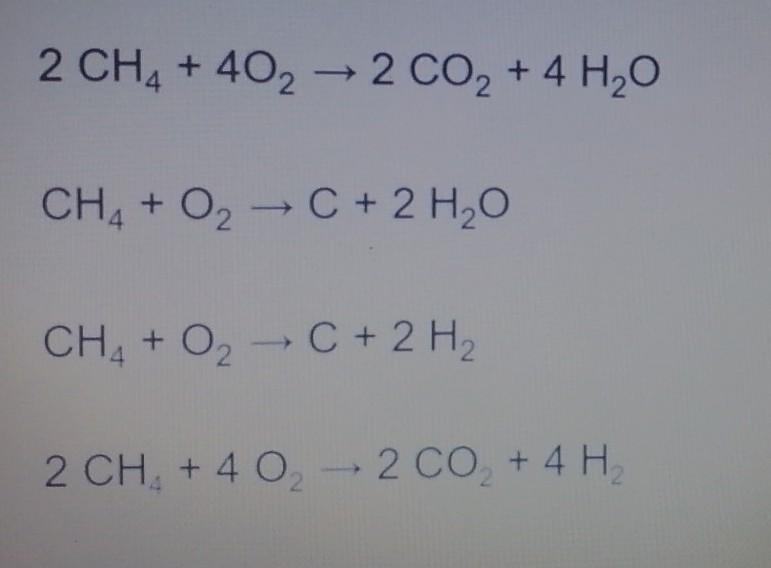 Which of the equations show the incomplete combustion of methane?​-example-1