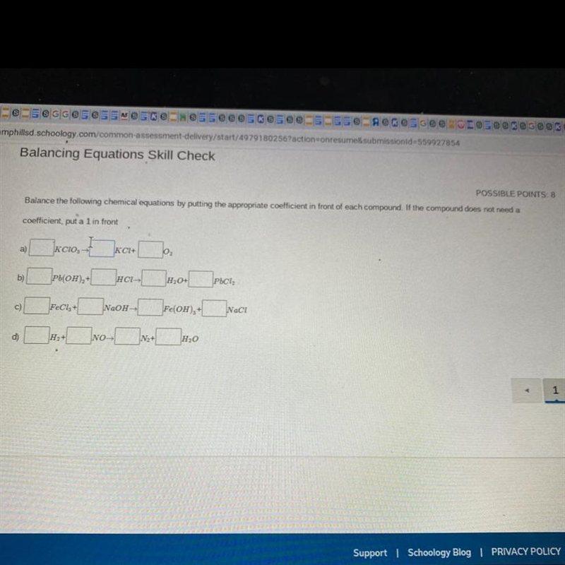 Help please...balance the equations. Extra points!-example-1