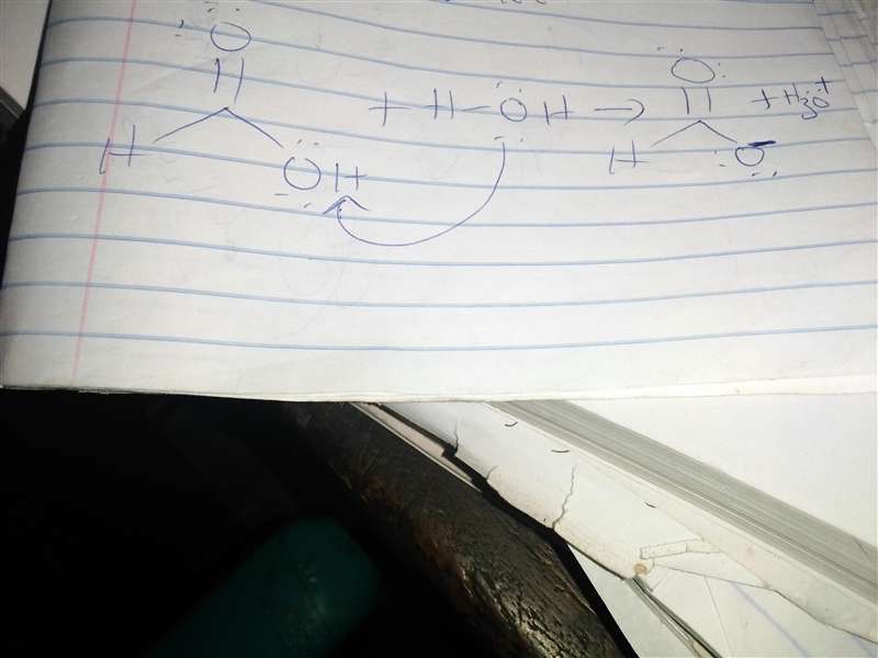 Draw a mechanism for the reaction of water with formic acid. In the box to the left-example-1