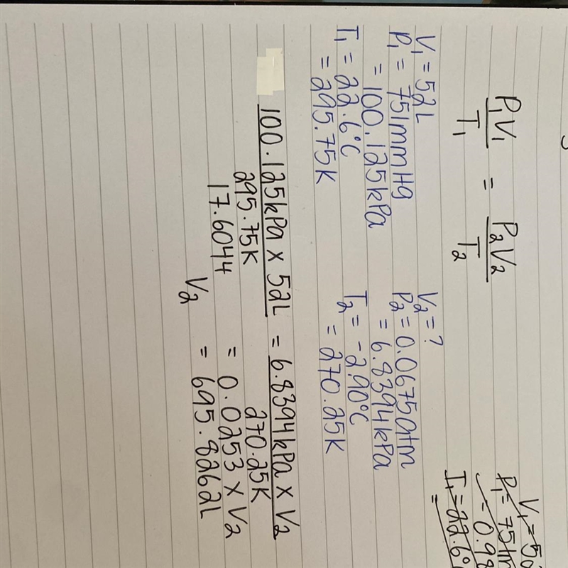 A gas-filled weather balloon has a volume of 52.0 L at ground level, where the pressure-example-1