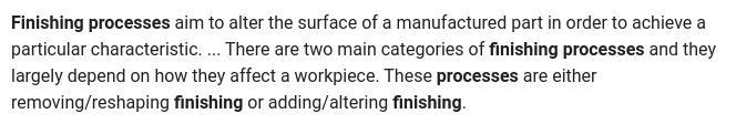 Explain the process of finishing​-example-1