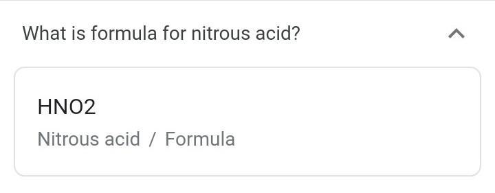 What is the formula of nitrous acid? Α. ΗΝ Β. ΗΝΟΣ C. HNO3 D. HΝΟ,-example-1