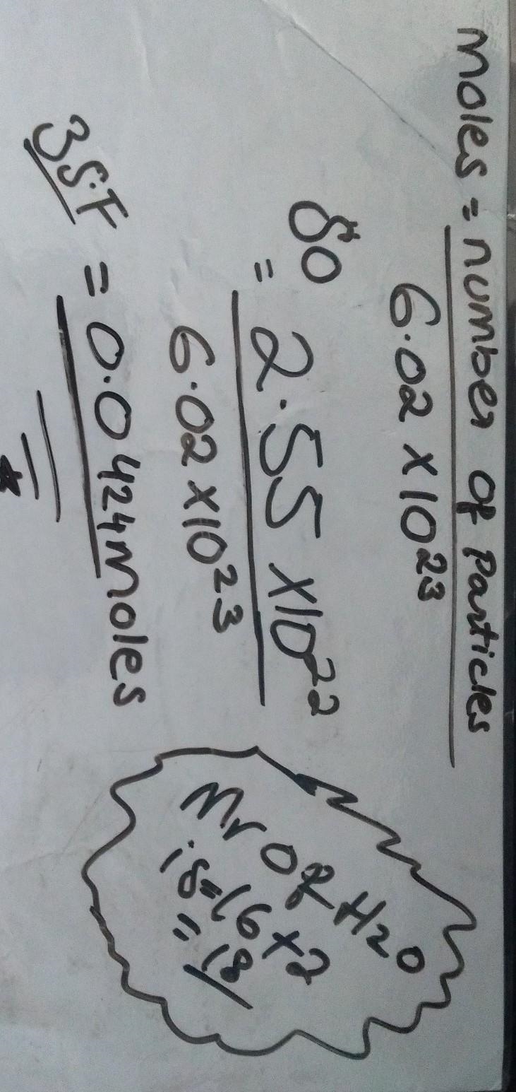 What is the mass (in grams) of 2.55 x 1022 molecules of water?-example-1