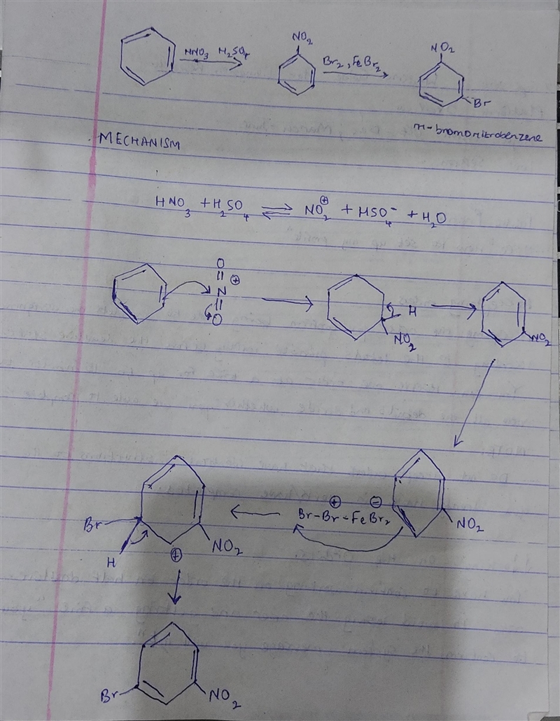 Select the reagents you would use to synthesize the compounds below from benzene. Use-example-1