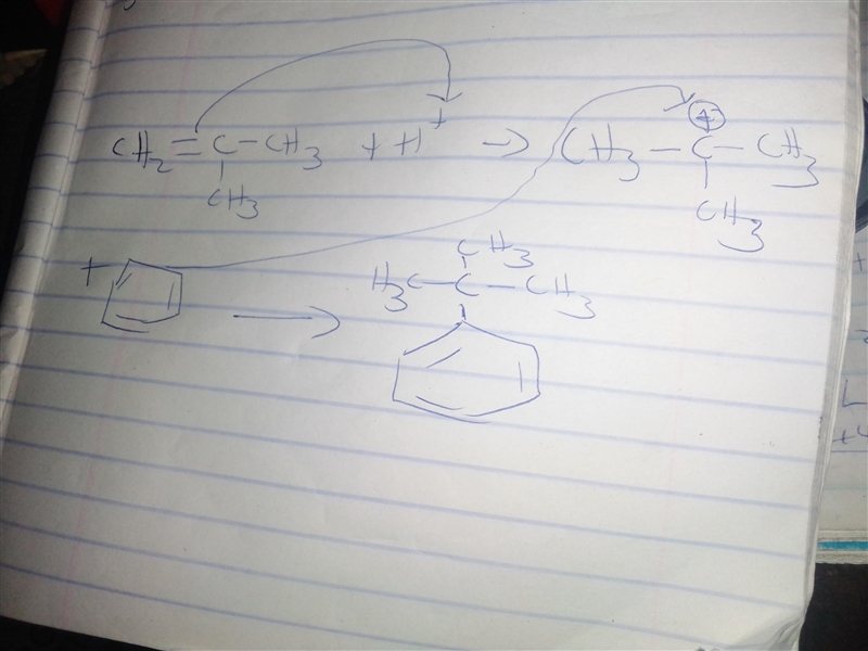 When benzene is treated with 2-methylpropene and sulfuric acid, the product obtained-example-1