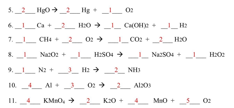 5. _______H2O2 → ________ H2O + O2 a. 2, 3 b. 2, 1 c. 2, 4 d. 2, 2 6. _______ Ca + N-example-1