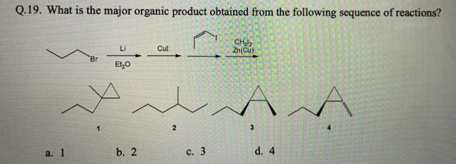 what is the major organic product obtained from the following sequence of reactions-example-1