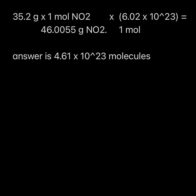 Find the number of molecules in 35.20 g of nitrogen dioxide-example-1