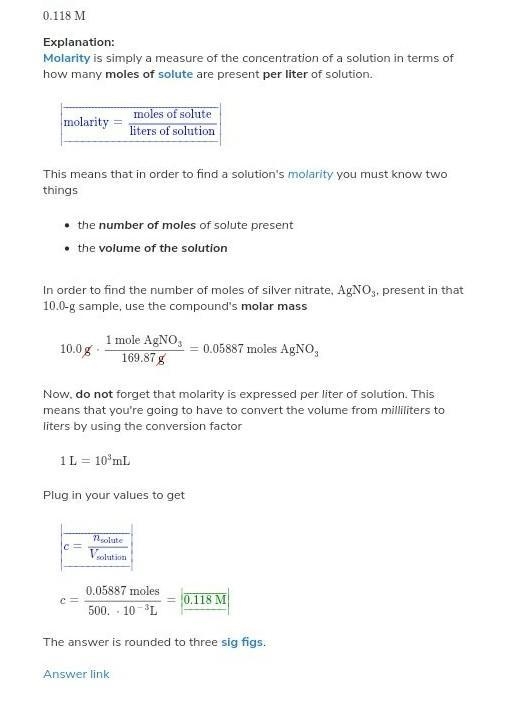 What is the molarity of a solution if 509.6 grams of AgNO3 is dissolved into 12.5 Liters-example-1