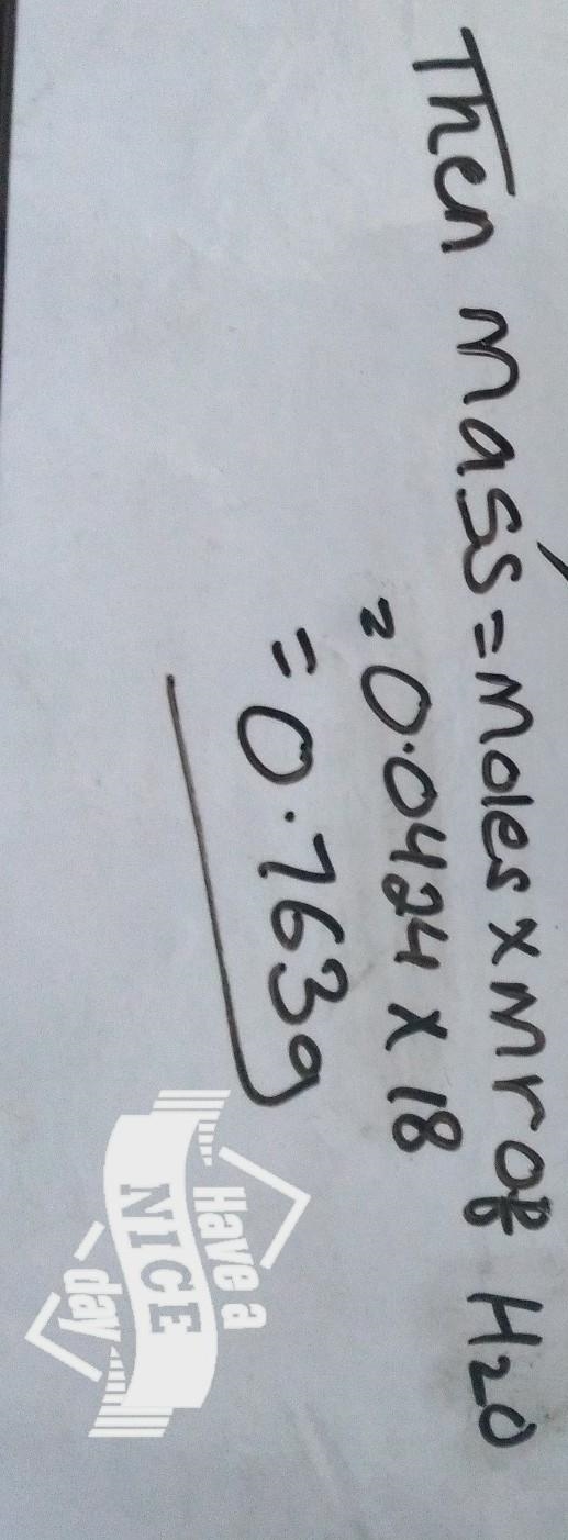 What is the mass (in grams) of 2.55 x 1022 molecules of water?-example-2