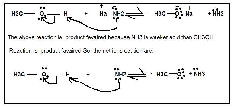 Draw a mechanism for the reaction of methanol with sodium amide. Draw any necessary-example-1