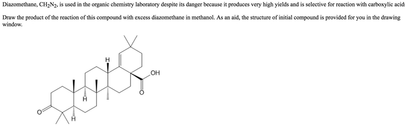 Diazomethane, CH2N2, is used in the organic chemistry laboratory despite its danger-example-1