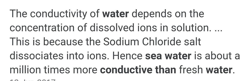 Why is seawater a better conductor of electricity than freshwater?-example-1