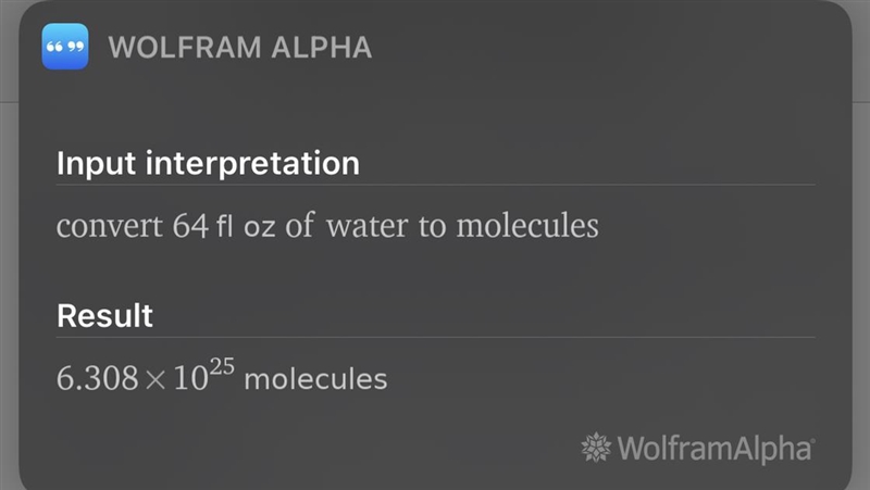 How many many molecules are in 64oz of water?-example-1