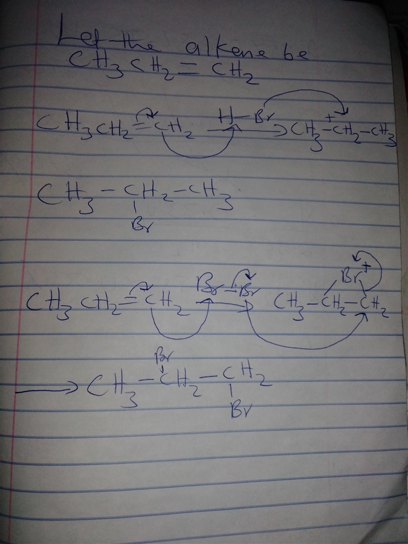 An alkene reacts with a strong protic acid to form a carbocation. In Part 1 draw the-example-1