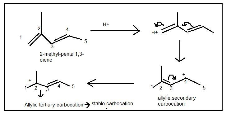 5. Write the two resonance hybrids for the carbocation that would be formed by protonation-example-1