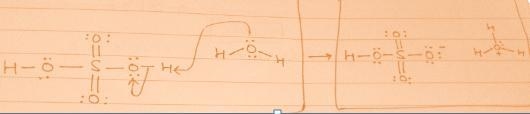 Draw a mechanism for the protonation of water in sulfuric acid. Write out the structures-example-2