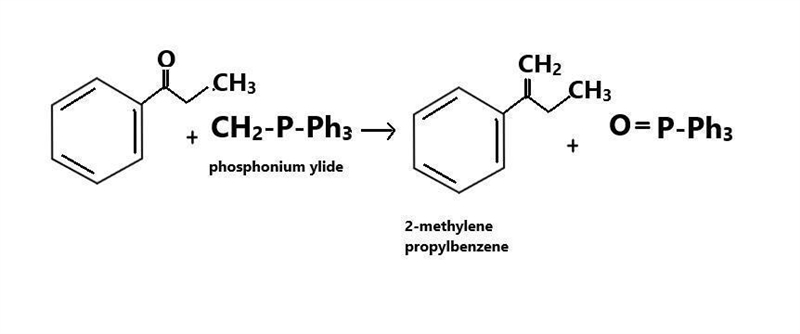 Draw the major organic product for the reaction of 1-phenylpropan-1-one with the provided-example-1