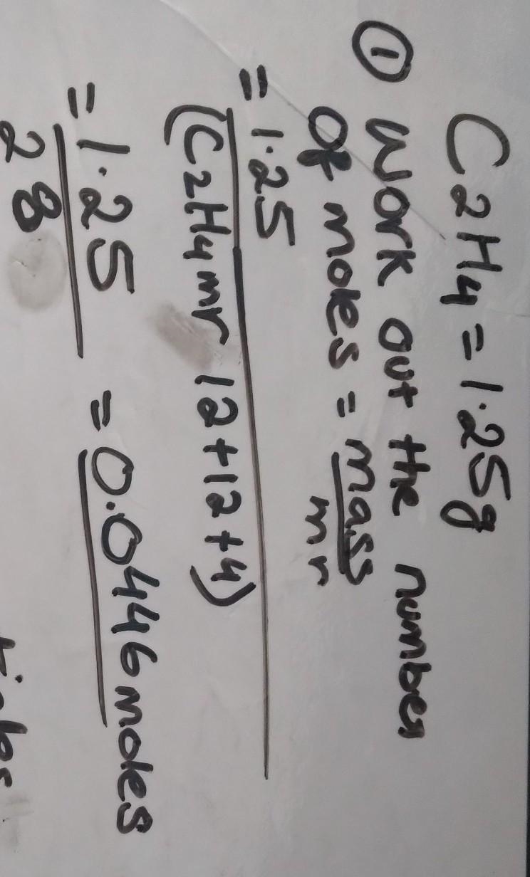 How many molecules does 1.25 grams of C2H4 represent?-example-1