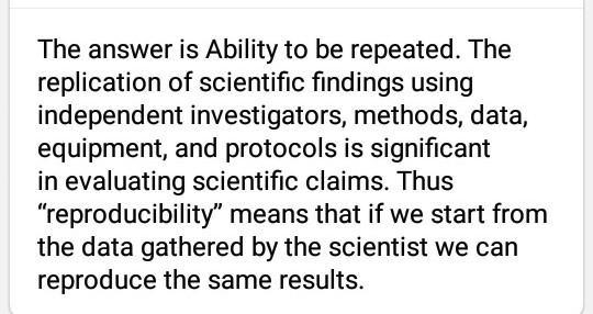 Which of the following makes scientific knowledge replicable?-example-1