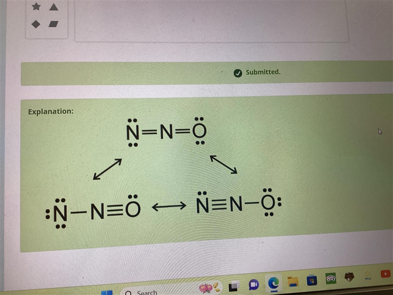 Draw the lewis structure for the molecule N2O-example-1